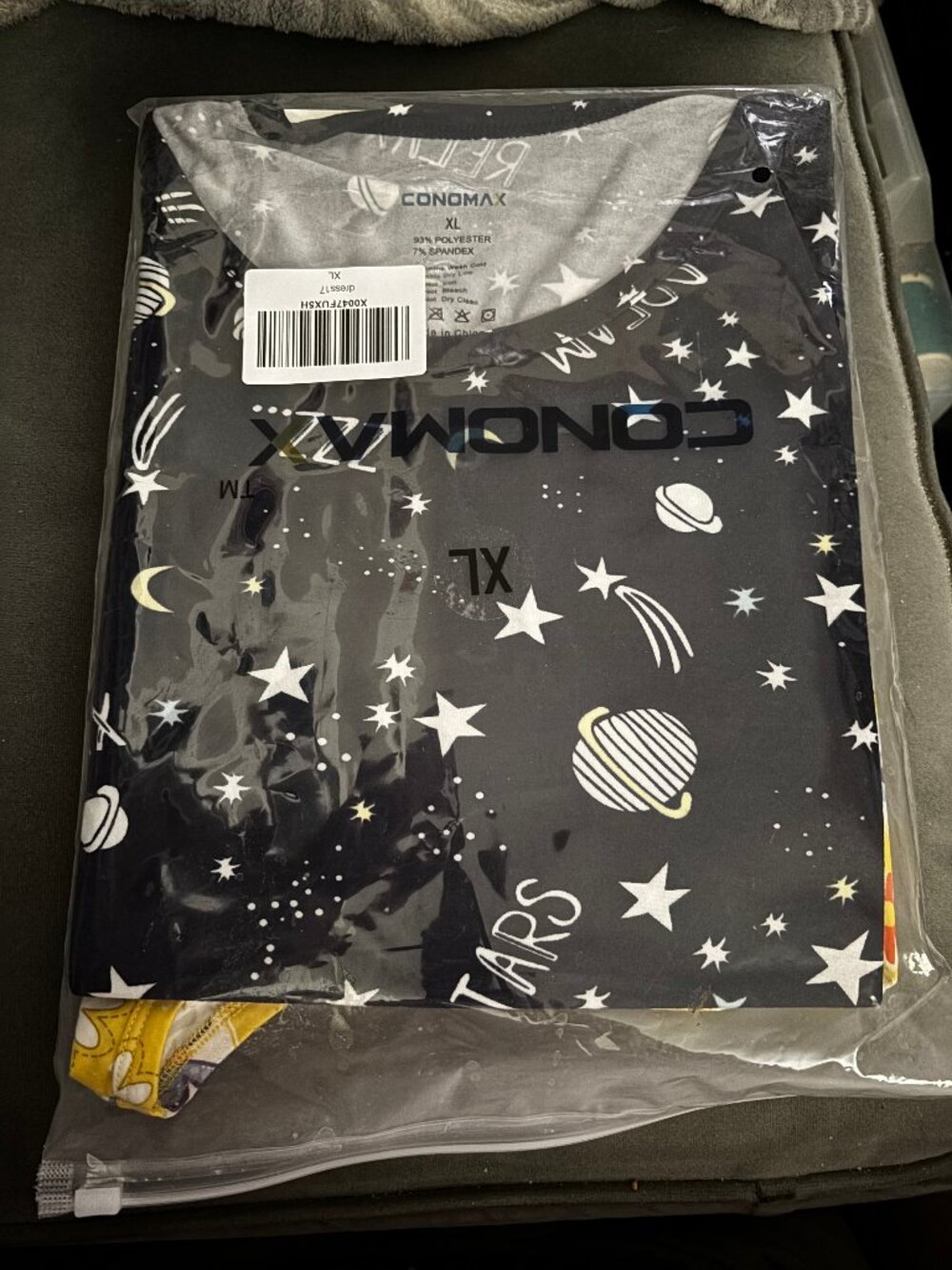 BRAND NEW Conomax Cosmic Stars Sleepshirt, XL, Black